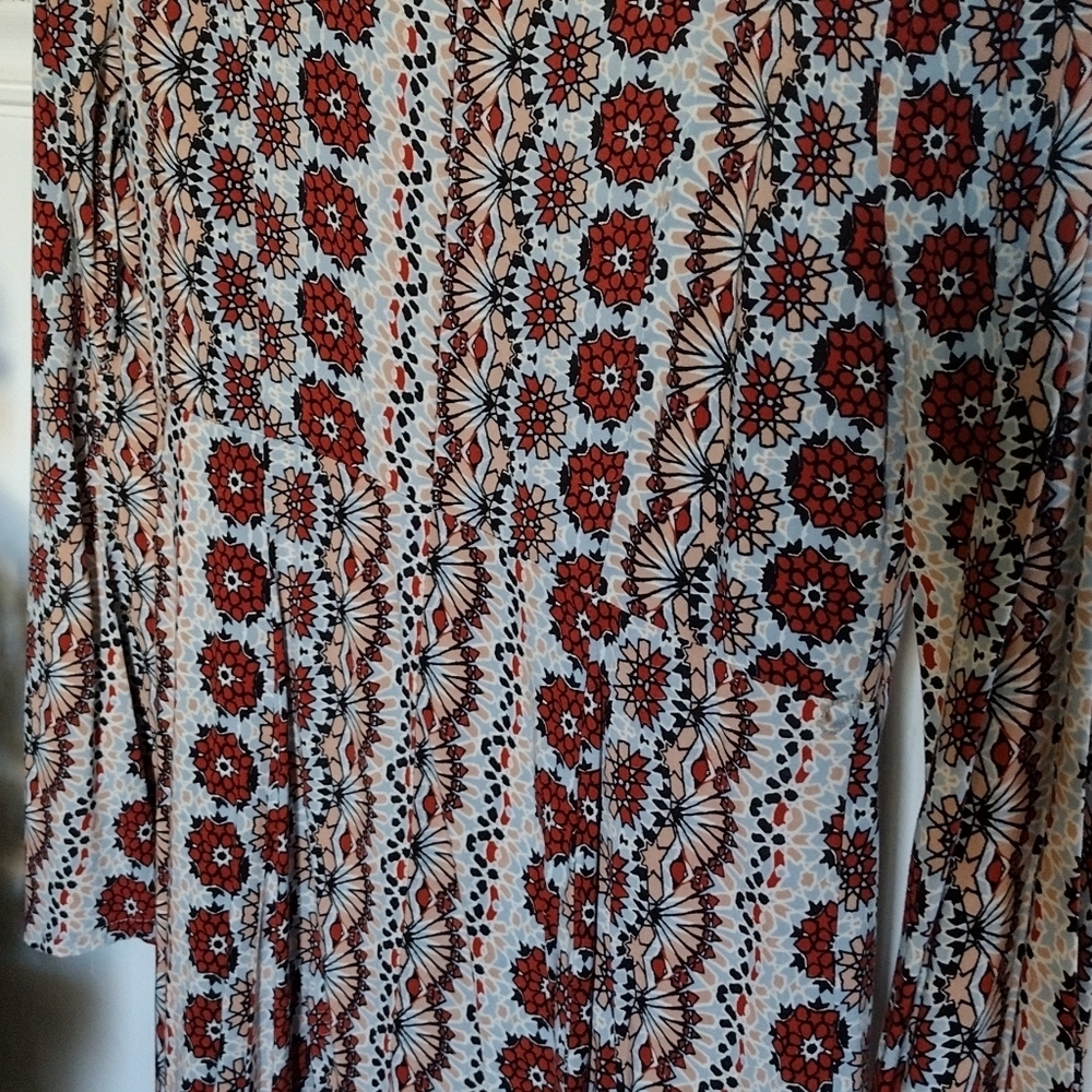 Boho small top love fire retro hippie shirt button floral festival - Picture 6 of 8